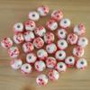30pcs/set Flowers Printed DIY Ceramic Beads Creative Chinese Style Beads  Woven Necklaces