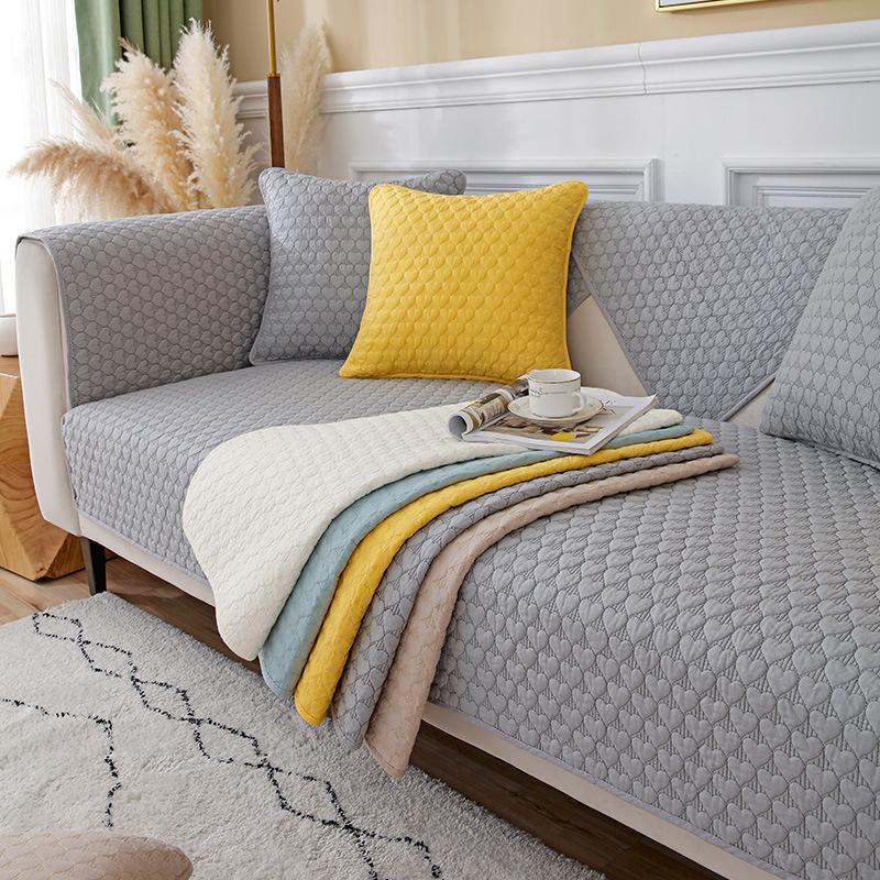 Polštářek na pohovku z čisté bavlny pro všechna roční období, protiskluzový potah na pohovku, opěradlo, bavlněný podsedák, jednoduchý, moderní a zesílený