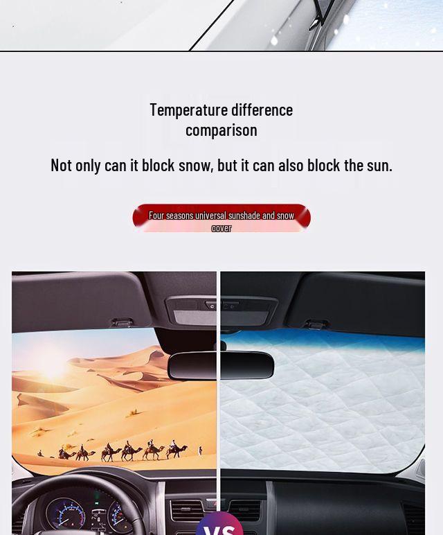 Universal Magnetic Sunshade: Thickened, Snowproof, Anti-Freeze, Light-Blocking Car Cover for Front Windshield