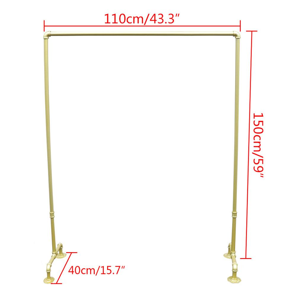 

Золотой Железный Индустриальный Трубопровод Стойка для Одежды Напольная Подставка для Демонстрации Одежды Вешалка-Органайзер для Дома Магазинов Офиса Height 150cm золотой