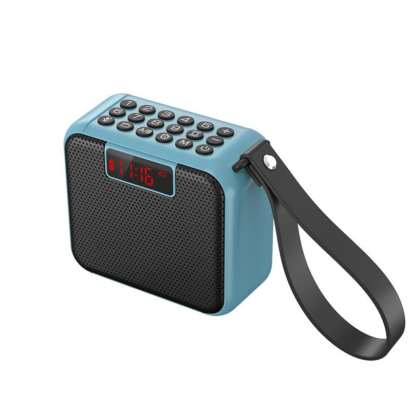 Mini Pocket Bluetooth Speaker LED Display FM Radio Lossless Internal External Recording Wireless Music Box Soundbar Timed off