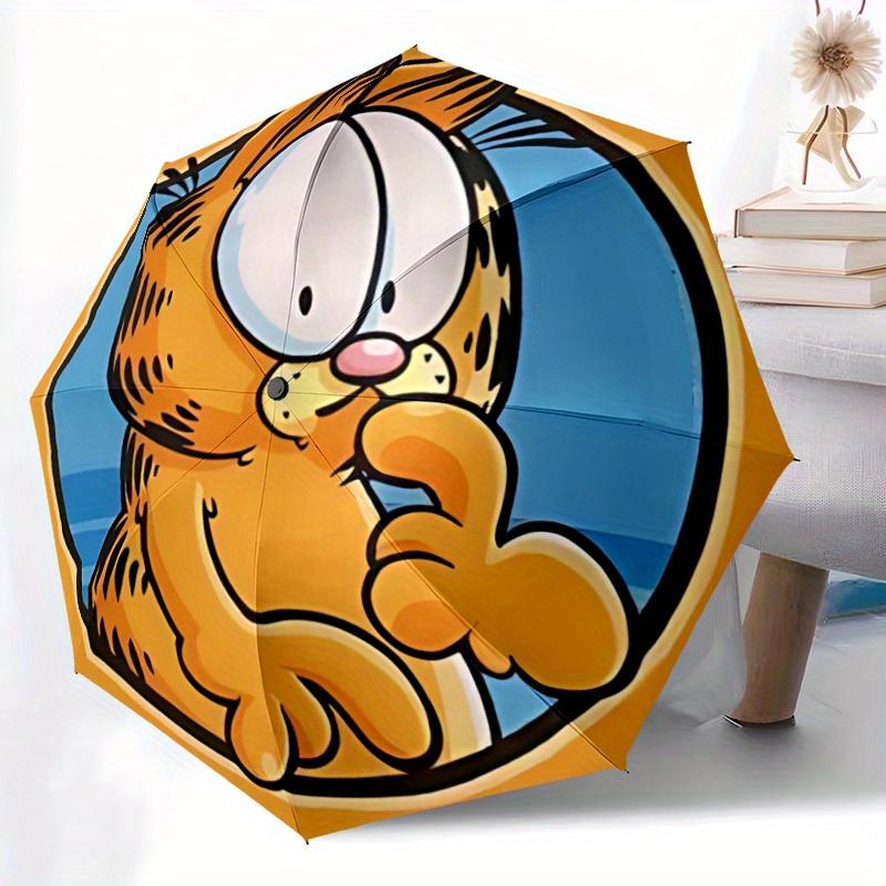 1pc Garfield Cat Automatic Open/Close Umbrella Sturdy Iron Frame, Compact Travel Umbrella - Perfect Gift for Women, Men A0829102