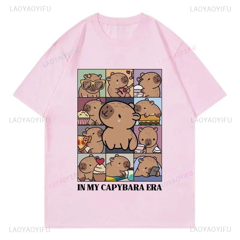 In My Capybara Era TShirt Men Casual Clothing Fashion Y2k Short Sleeve Tshirt Summer Casual Loose Streetwear Printed TShirts