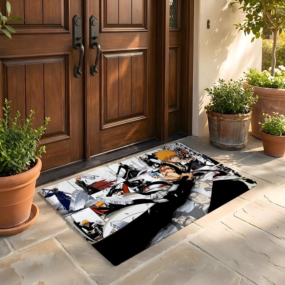 Fußmatte Weicher Flanellteppich Rutschfeste Saugfähige Matte für Badezimmer Schlafzimmer Heimdekoration Anime B Bleach
