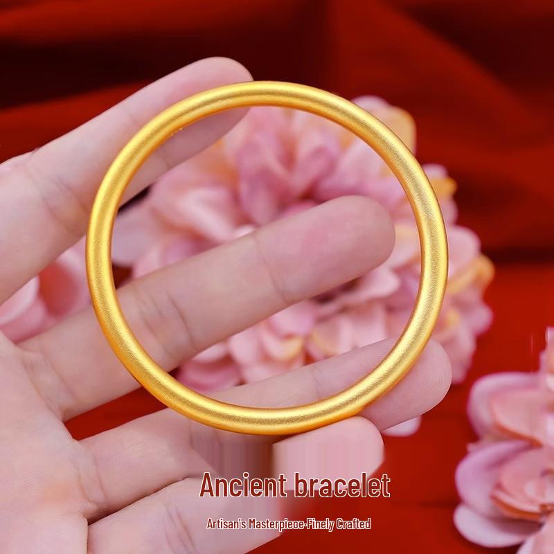 

Vietnam Sand Gold Heritage Bracelet & Ring Set for Women - Light Luxury and Ancient Design