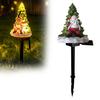 Festive Exterior Home Decor Christmas Solar Garden Light, Santa Tree Resin Yard Stake with Holiday Lighting for Winter Warm Glow, Waterproof