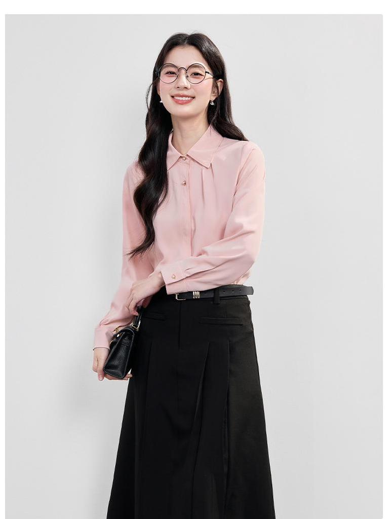 Women's French High-End White Shirt - 2026 Spring/Autumn Professional Formal Wear