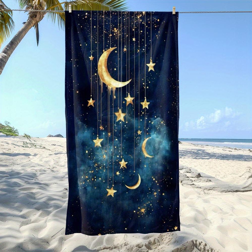 Galaxy Mond Sterne Thema Strandtuch, Ideal für Strand Pool Tage Schnelltrocknend
