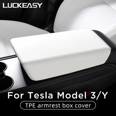 LUCKEASY Capa de Apoio de Braço TPE para Carro Almofada Protetora de Apoio de Braço de Controle Central Acessórios de Interior Para Tesla Model3 ModelY