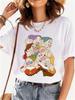 MINISO Disney Princess Female Clothes Snow White and The Seven Dwarfs Women's Trend Harajuku Short Sleeves Tshirt Women T-shirt