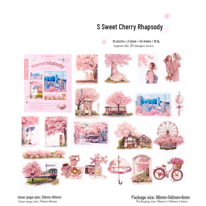 

Набор наклеек для ретро акварельного дневника путешествий - Коллекция Momo PET