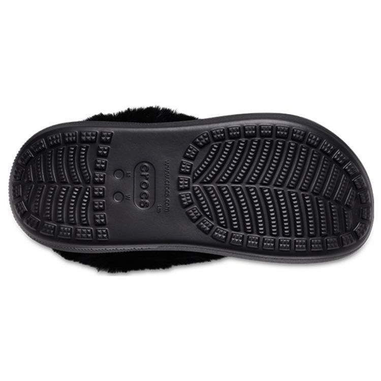 Crocs Clogs Warm Plush Shock Absorbing Non-Slip Durable Low-Top Casual Shoes Unisex Shoes Black 208446-001