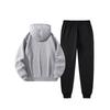 Boston Print Men's Two Piece Set, Casual Long Sleeved Hooded Sweatshirt and Sweatpants Set, Suitable for Winter and Autumn Wear, Sportswear Set