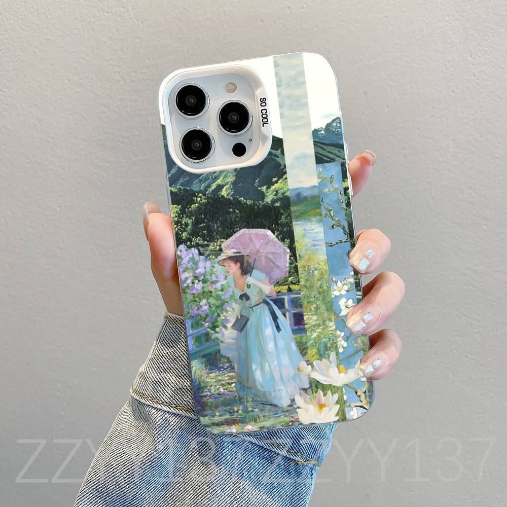 Paintings Monet Claudes Phone Case For iPhone 16,15,14,13,12,11,8,7,Pro,Max,Plus,Mini,XS,SE White Candy Matte Shockproof Cover