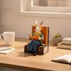 Rabbit Figurine with Books Whimsical Decor Gold for Reading Nook, Avid Readers