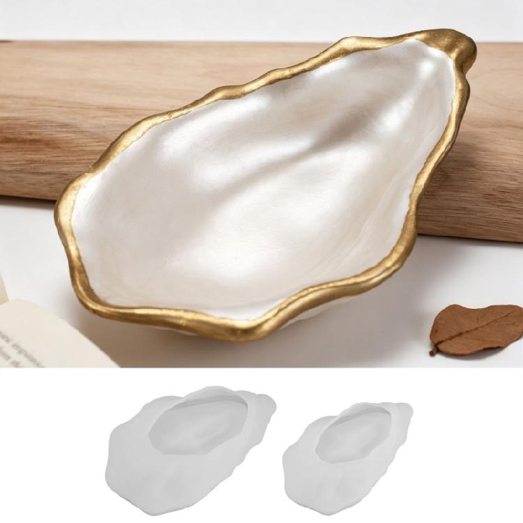 Silicone Shell Casting Mold for Tray, Dish and Catchall Making, Reusable Resin and Cement Craft Form for DIY Use