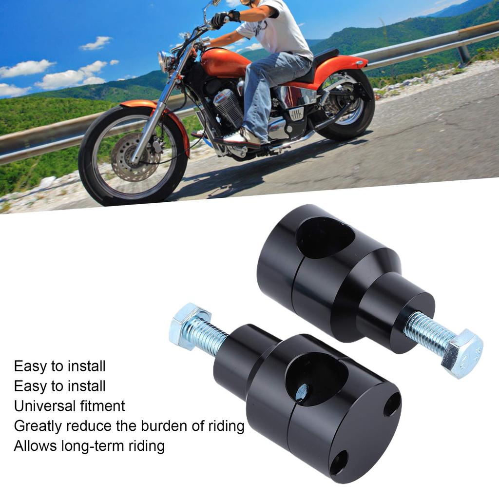Round Riser, 2 Replacement Handlebar Clamps, Fits Most Motorcycle Handlebars with Diameter 25mm/1" (Black 25)