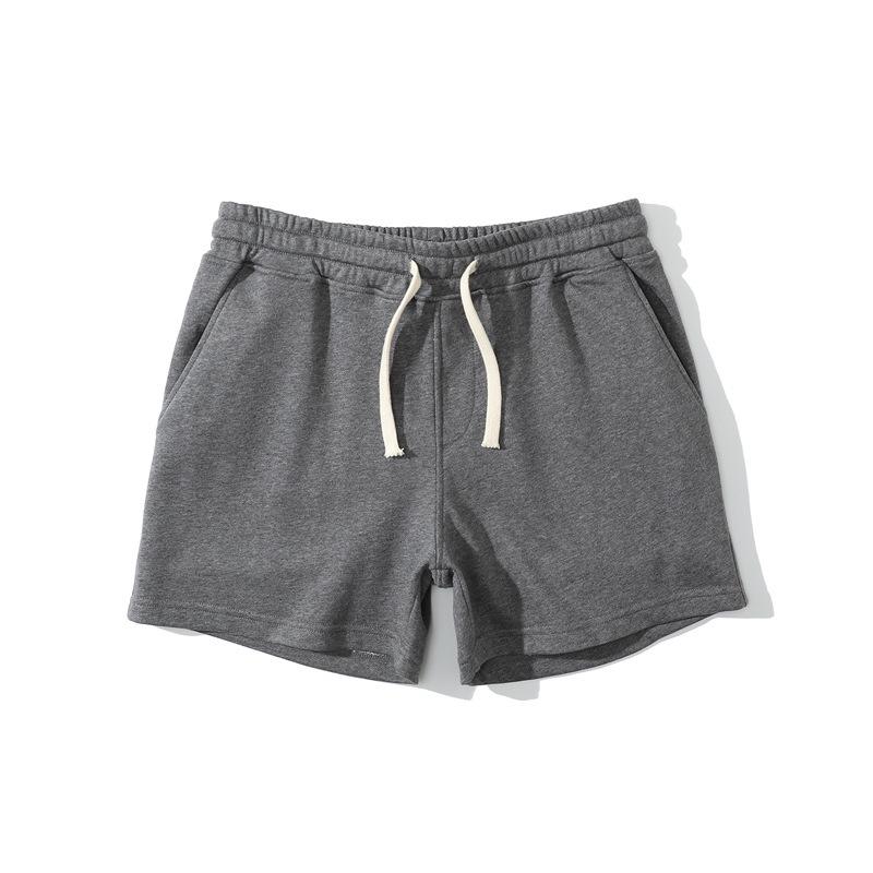 Solid Color Men's High-Elastic Cotton Running Shorts