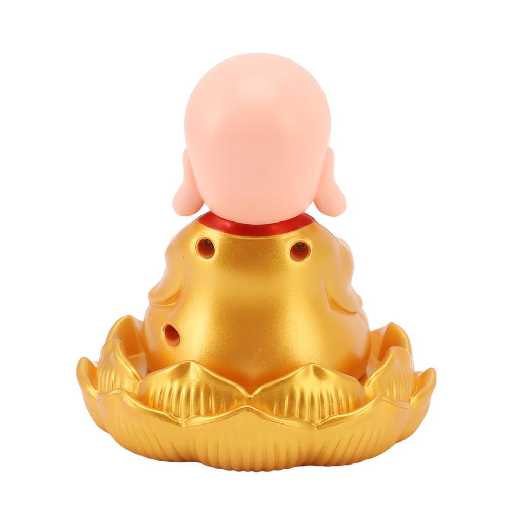 Small Monk Ornaments Plastic Solar Powered Little Monk Figurine Decoration for Car Dashboard Restaurant Hotel