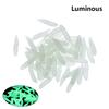 50Pcs 1.6cm Beige/Luminous Fishing Lures Maggot Grub Soft Fishing Lure Bionics Smell Worms Glow Shrimps Fishing Bait Accessories