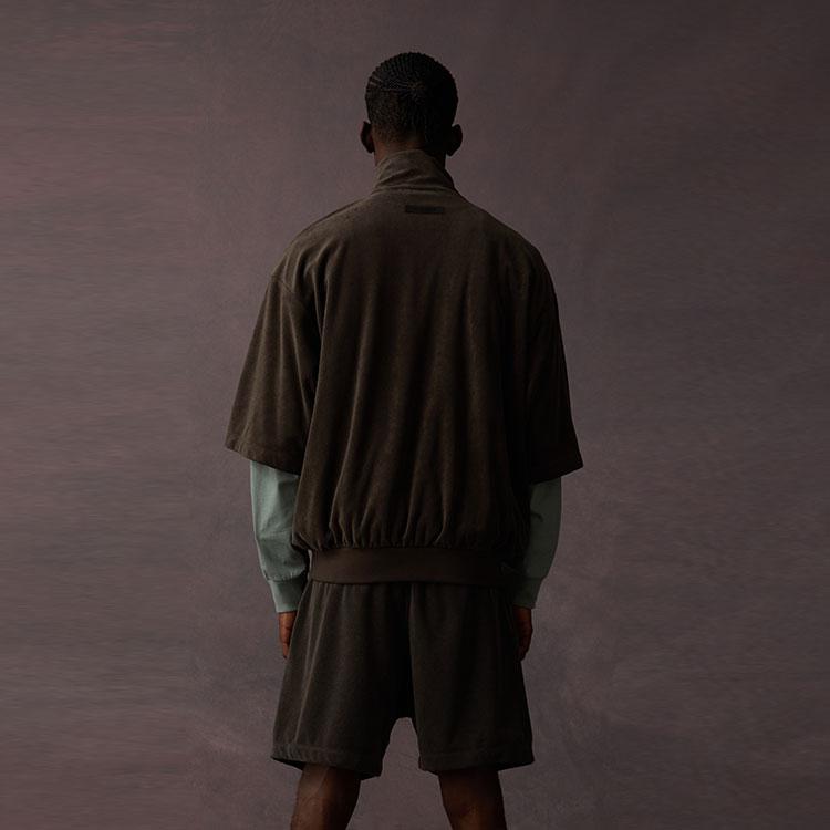 Fear of God Essentials Drop 2 Spring/Summer 2023 Long Sleeve Half-Zip Mid-Length Shirt Men Tops Off-Black 125BT224090F