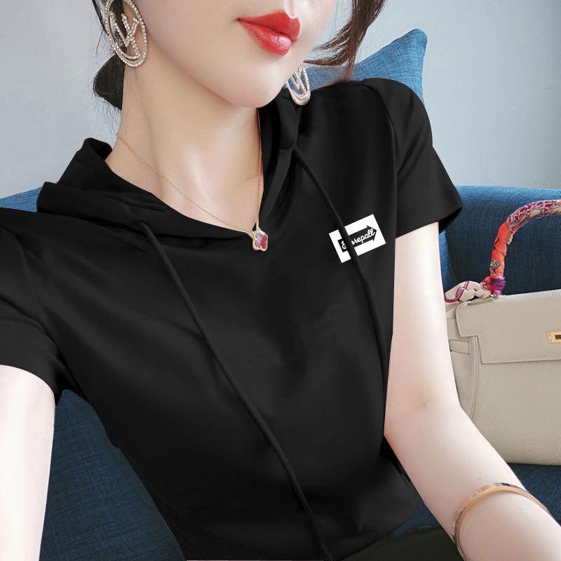 

Women s Ethnic Style 100% Cotton Hooded Short Sleeve Loose T-shirt 3XL оранжевый