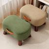 Wooden Low Stool Minimalist Shoe Changing Bench for Entryway Padded Footrest for Living Room Sofa Compact Bathroom Step Stool
