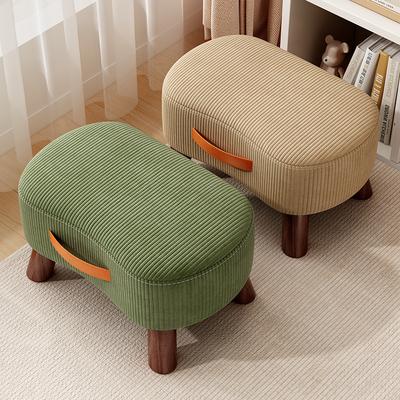 Wooden Low Stool Minimalist Shoe Changing Bench for Entryway Padded Footrest for Living Room Sofa Compact Bathroom Step Stool