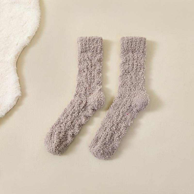 Female Autumn and Winter Models Add Velvet and Thick Warm Floor At Home Sleep In The Tube Socks