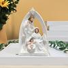 Birth of Jesus Figurine Holy Family Resin Nativity Advent Statue Joseph Virgin Mary Collectible Sculpture Home Office Desktop Decoration Ornament