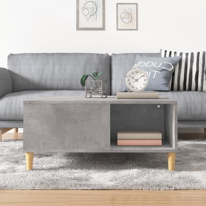 VidaXL Coffee Table Concrete Grey 80x80x36.5 Cm Engineered Wood 821096
