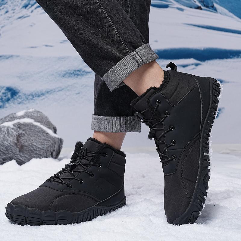 New Winter Boots for Men Snow BareFoot Outdoor Non-slip Warm Fur Casual Sneakers Plus Size Lightweight Ankle Boots Hiking Shoes