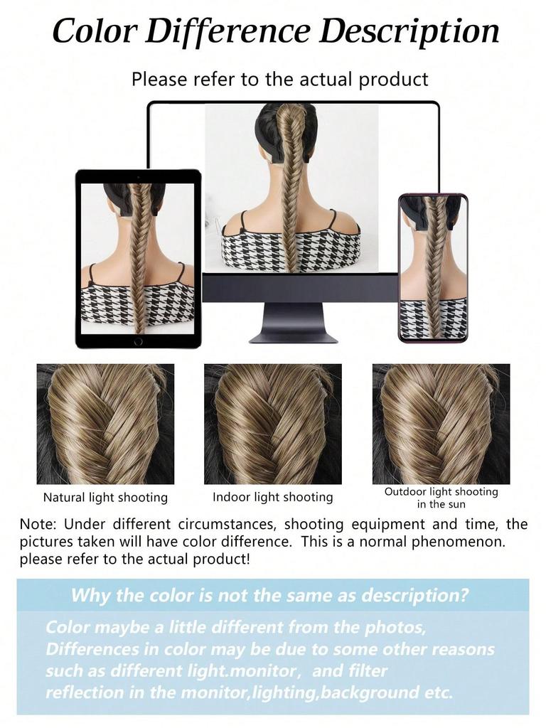 Extension per capelli con coulisse a spina di pesce intrecciata sintetica, per donne, 24 pollici, con coulisse a spina di pesce intrecciata