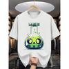 Herren-T-Shirt mit Chemikalien-Experiment-Muster, mit lustigen Wissenschaftselementen, frischer und vielseitiger trendiger Stil, geeignet für Outdoor-Freizeit