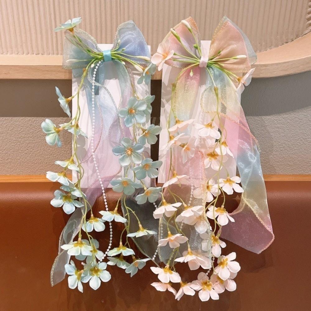 Dolci Mollette per Capelli Fiocco in Tulle Sequin Vestito Lolita Accessori per Capelli Nastro Orchidea Campanella Fermagli Festa