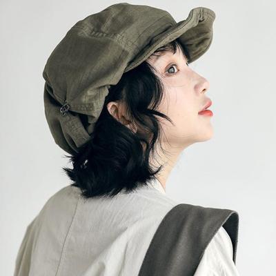 Berretto basco da donna stile vintage colore unito stile giapponese circonferenza testa regolabile visiera corta cappello da pittore qualsiasi occasione coppola