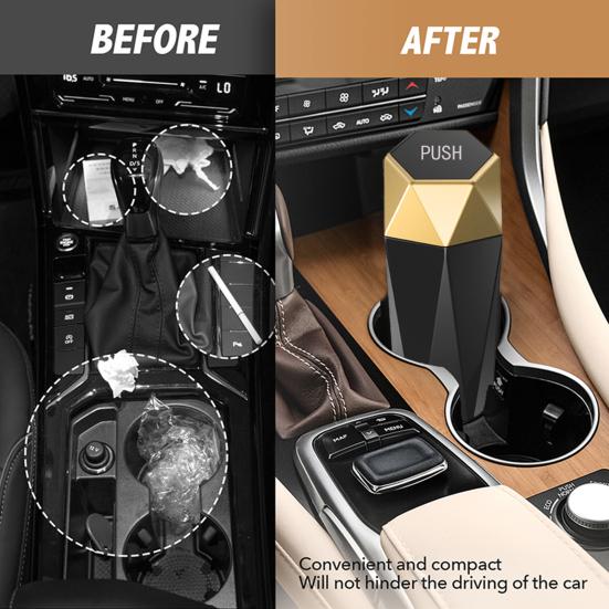 Car Trash Can with Lid Leakproof Car Dustbin Diamond Shape Waterproof Garbage Bin Mini Trashcan Car Vehicle Waste