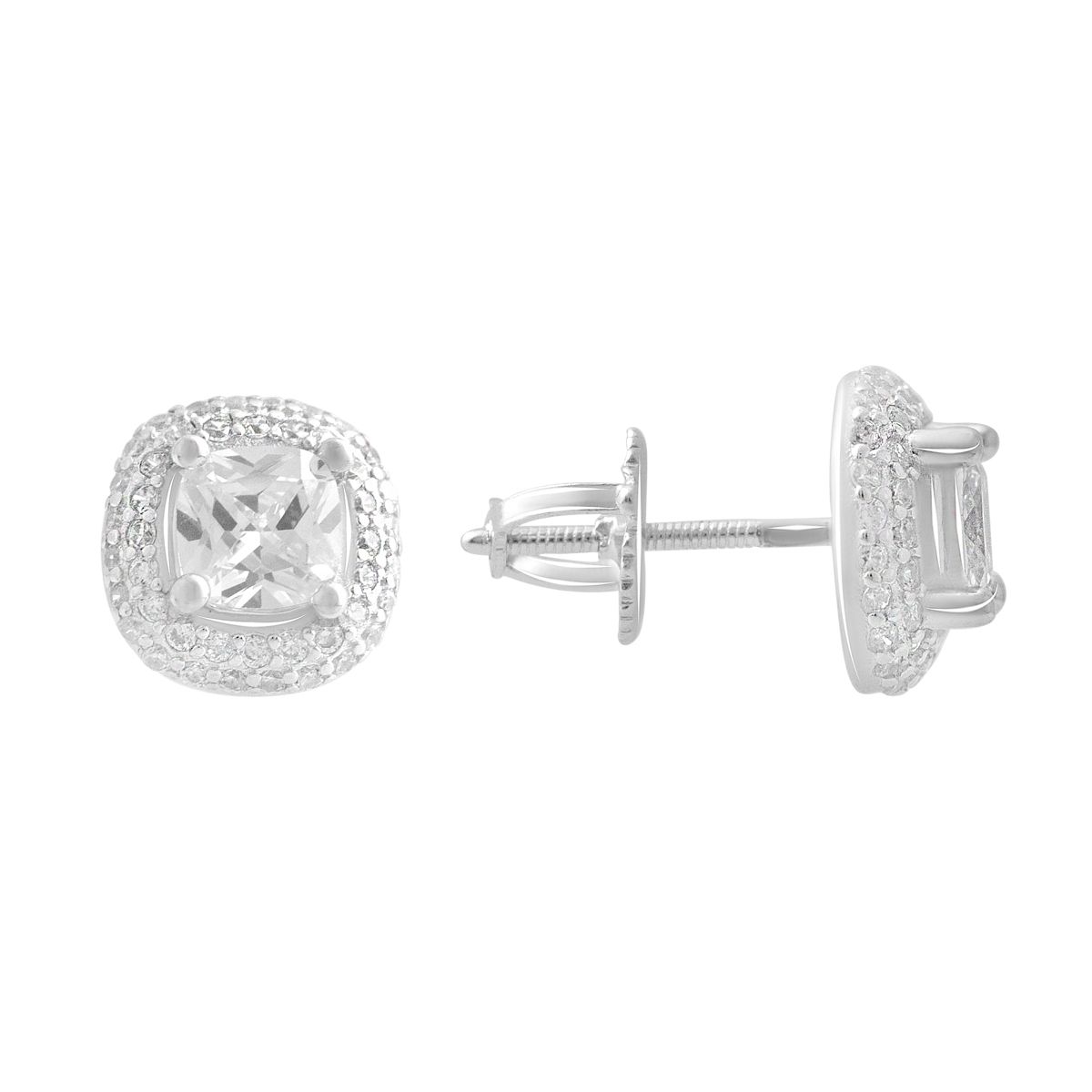 

Срібні сережки з фіанітами (2138945) білий