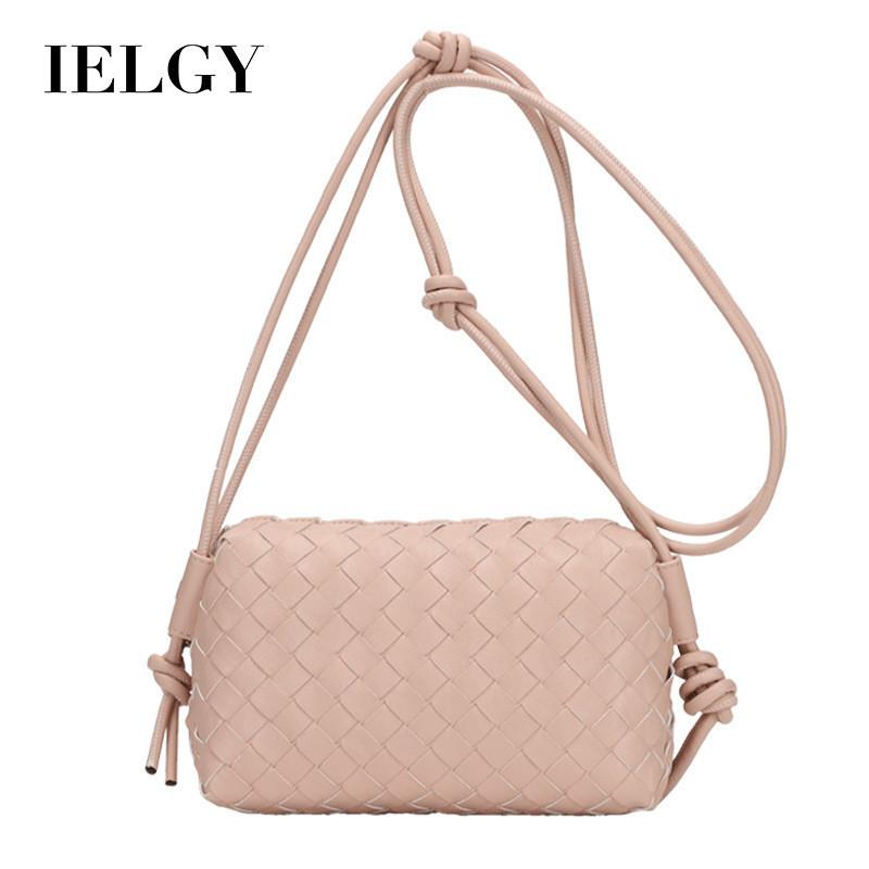 IELGY Women's Woven Bag, Premium Messenger Diamond Shoulder Small Square Bag