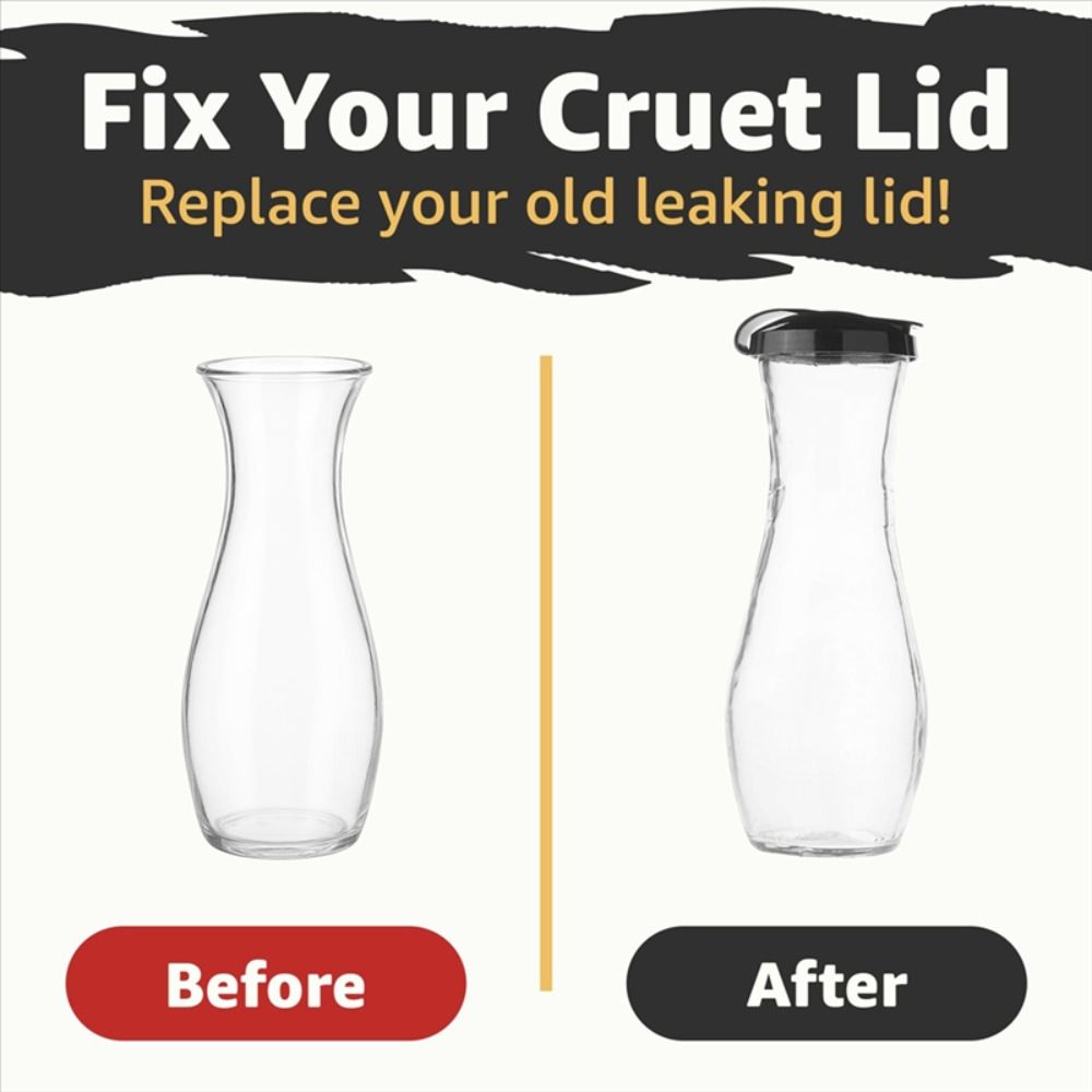2Pcs 5.8cm Diameter Mouth Bottle Cap Replacement Black Replacement Lids  Condiment Bottles