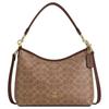 Laurel 31 abnehmbarer Schultergurt Reißverschluss Hobo-Tasche beschichtetes Canvas-Schultertasche große Größe Damen Ahornfarbe