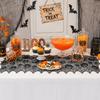 Halloween Tischläufer, 70 x 15 Zoll Schwarzer Spitzen-Spinnennetz-Tischläufer, Gruselige Gotische Kürbis-Esstischdekoration für Halloween-Küchendekor,
