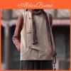 Johnature Vests Coats Women Vintage Stand Solid Color Button Plus Cotton Clothes Autumn Warm Chinese Style Vests