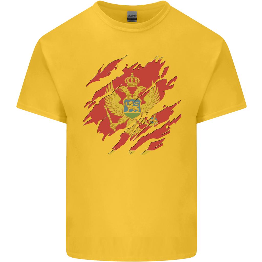 Torn Montenegro Flag Montenegrin Day Football Unisexs Light Cotton TShirt