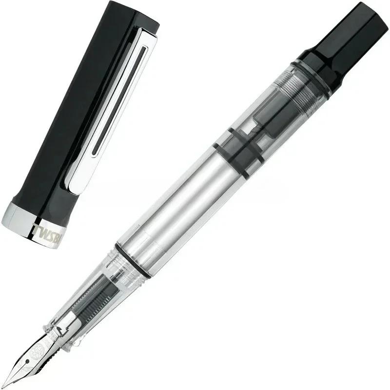 

Нова поршнева ручка TWSBI ECO з прозорої смоли, тримач для ручки, велика ємність для чорнила, для студентів, ділові витратні матеріали, подарунок EF(0.4-0.5mm) чорний