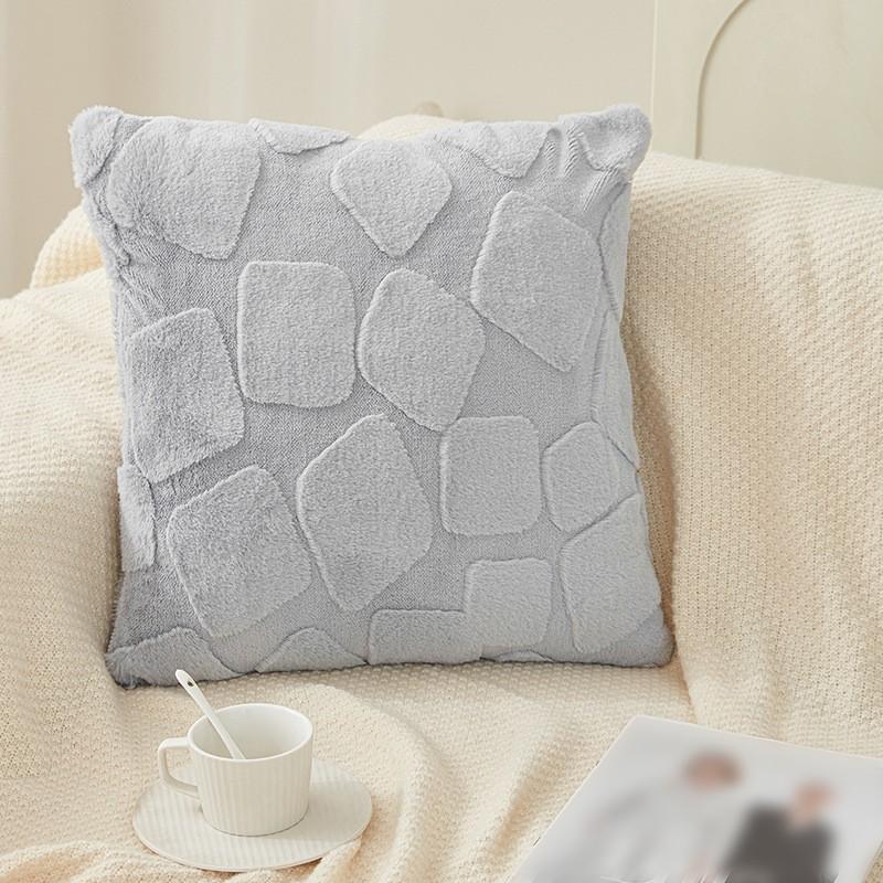 Faux Rabbit Fur Pillow Cover Super Soft Solid Color Cushion Cover Living Room Sofa Bedroom Plush Cushion Home Decoration