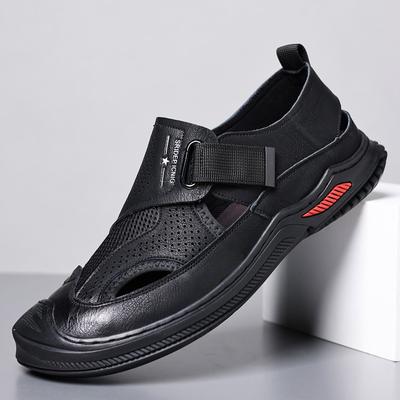 Fashion Designer New Summer Leather Mesh Hollow Platform Men's Shoes Fashion Soft Sole Casual Wear-resistant Outdoor Beach Man Sandals