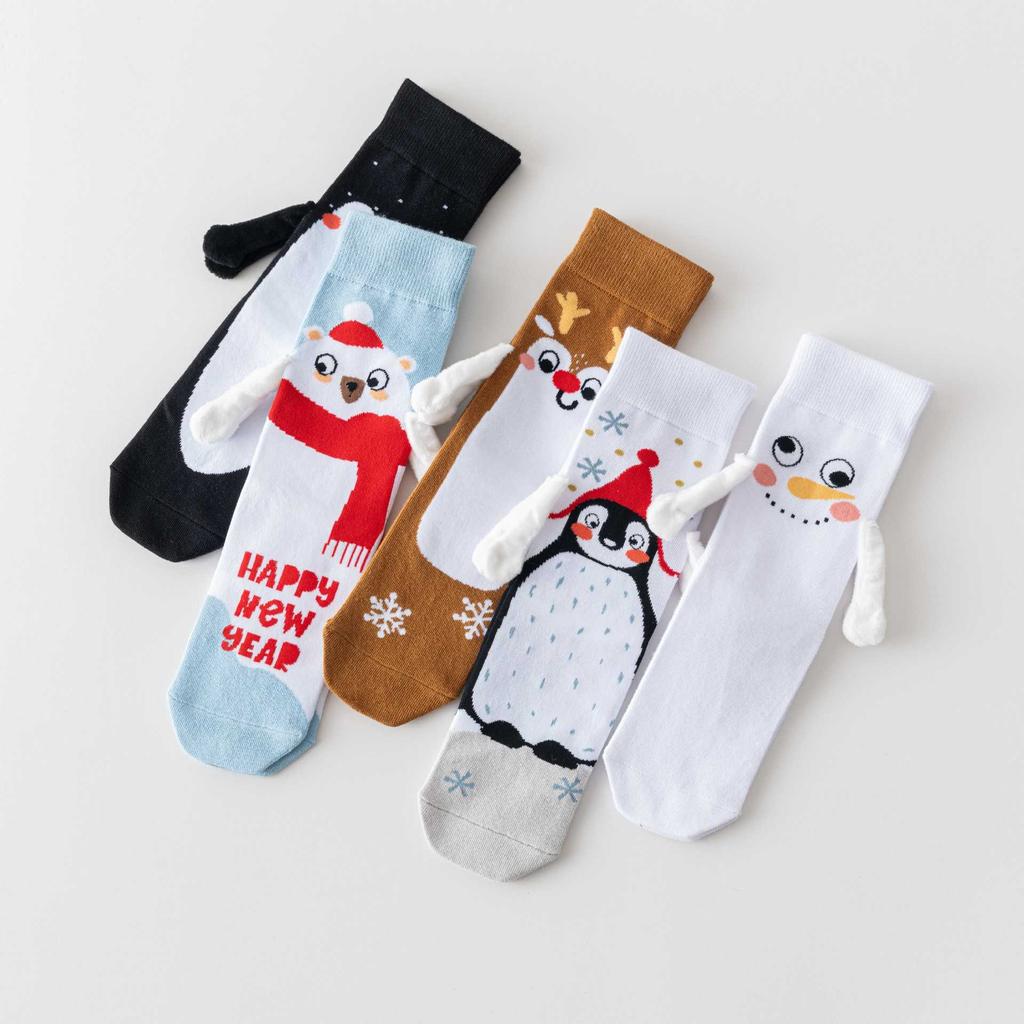 New Christmas Socks Hand Socks Socks Amazon Cross Border Socks Personalized Medium Cotton Socks