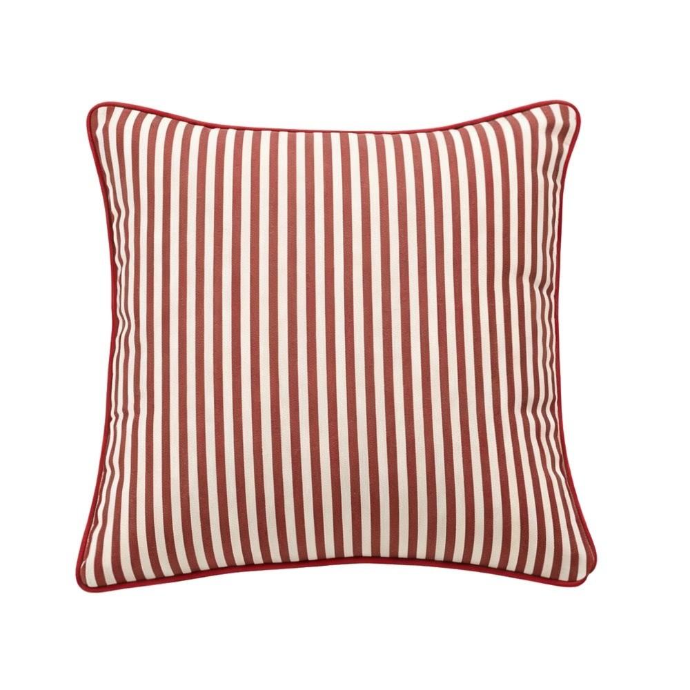 Piping Design Ruffled Edge Pillowcase Striped Print Striped Printed Cushion Cover Sofa Use
