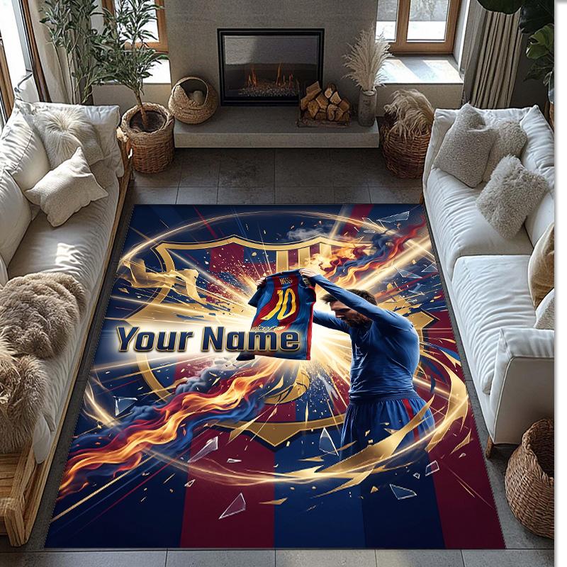 Tappeto in Cristallo Vellutato Stampato Lionel Messi Tappeto Antiscivolo in Cristallo Vellutato Per Divano Camera da Letto Decorazione Interna della Casa